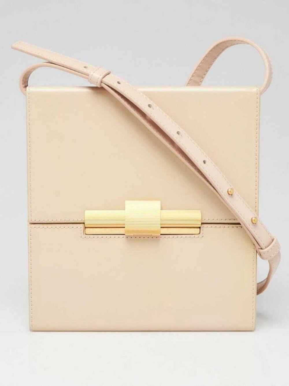 Bottega Veneta Beige Spazzolato Calfskin Leather Daisey Crossbody Bag